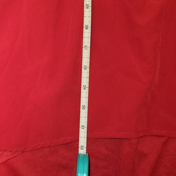 Chelsea & Violet Red Hi-Lo Lace Dress - Picture 9 of 10